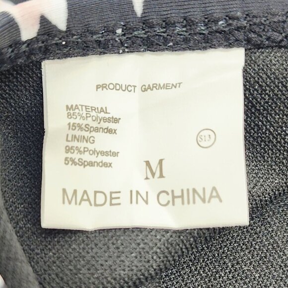 Black Halter Bikini Set High-Waisted Printed Bottoms Size M Swimwear Women - Picture 3 of 7